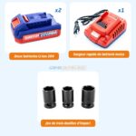 BOULONNEUSE S/FIL 1/2" 20V 2*2.0AH 405N.M BRUSHLESS EMTOP – Image 6